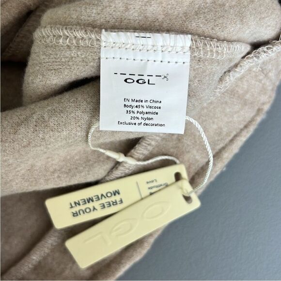 NWT OGL CashSoft High Waisted Flare Hem Mini Skirt - Heather Oatmeal Size S - Picture 5 of 10